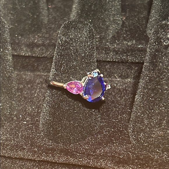 Elegant Blue and Purple Women's Ring 925 silver - Picture 7 of 9